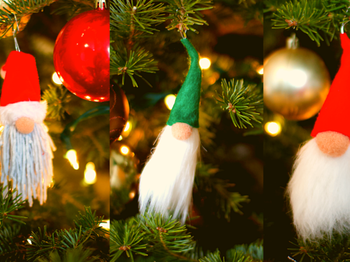 Bricolage de Noël: des gnomes à accrocher dans le sapin